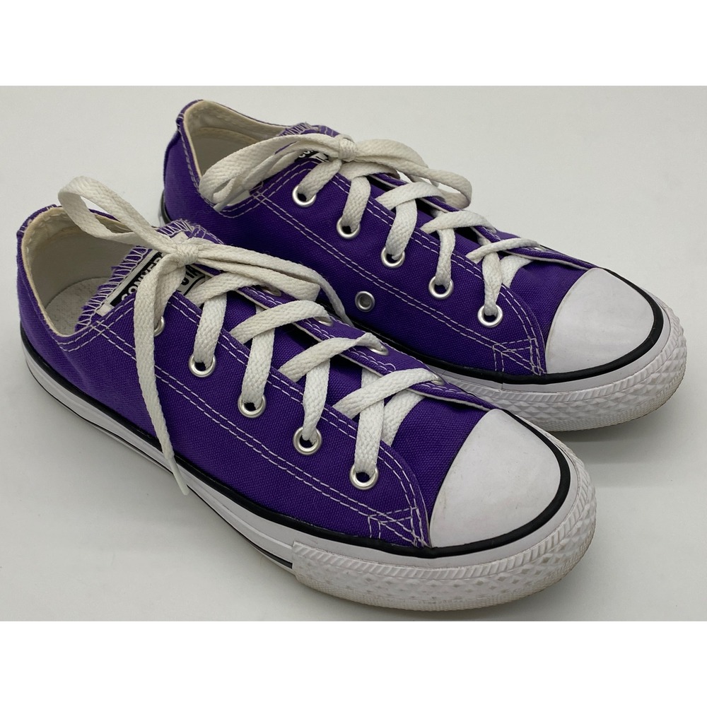Converse Chuck Taylor All Star Low Top Purple Canvas Yth Sneakers 337837F Size 2